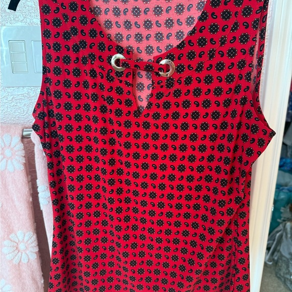 Tommy Hilfiger Red and Black Floral Blouse - Picture 1 of 6